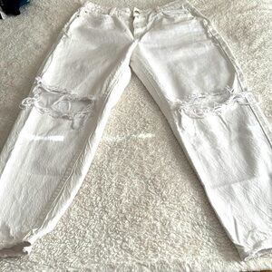 EUC Zara high waisted straight leg distressed jeans, wore once